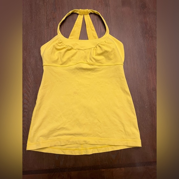 Lululemon Athletica Yellow Fitted Halter Tank Top. A036 - Picture 2 of 6